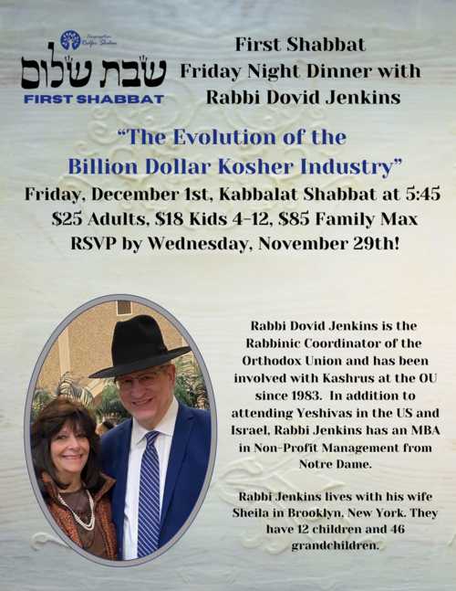 Banner Image for First Shabbat Friday Night Dinner with Rabbi Dovid Jenkins